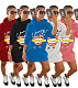 Women Print Long Sleeve Loose Fitting Hoodie Sweatshirt Dress WSM-5207