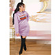 Letters Printing Long Sleeve Hooded Pullover Mini Dresses BLN-2201