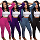 Women Long Sleeve Cardigan Blazer Pencil Pant Office OL Suits ABL-6638