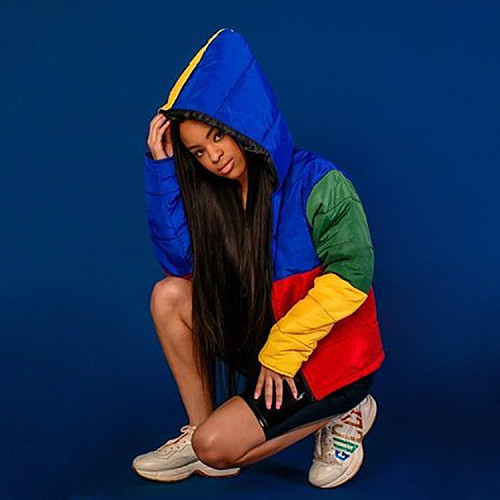 Colorful Contrast Color Long-sleeved Hooded Cotton-padded Coat GLS-8081