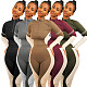 Contrast Color Long Sleeve Skinny Top Pencil Pant Two Piece Outfit ASL-6323
