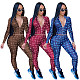 Moon Print Long Sleeve Crop Top Leggings Women Tracksuit NM-8332
