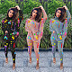 Ink-jet Printed Turtleneck Long Sleeve Loose Top Pants Tracksuit MAE-2073