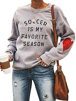 Hot Sale Long-sleeved Hoodie Fabric Letter Hearts Printed T-shirt MA-1069