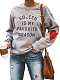 Hot Sale Long-sleeved Hoodie Fabric Letter Hearts Printed T-shirt MA-1069