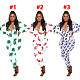 Women Printed Long Sleeve Mid-waist Bodycon Pajamas Onesie SHD-9462