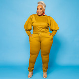 Lantern Long Sleeve Sweatshirt Jogger Pant Two Piece Outfit OSS-21022