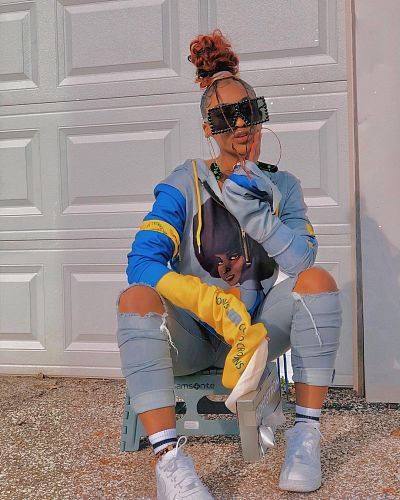 Street Print Women Long Sleeve Loose Hoody Streetwear Hoodies BER-8049