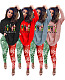 Christmas Print Bat Sleeve Slit Blouse Leggings 2 Piece Set SD-1196