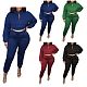 Winter Solid Long Sleeve Crop Top Pants Sportwear Matching Set WSM-5211