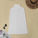 Winter Solid Color Sleeveless Loose-fitting Turtleneck Sweater FSX-252