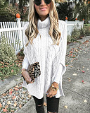 Winter Solid Color Sleeveless Loose-fitting Turtleneck Sweater FSX-252