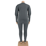 Lantern Long Sleeve Sweatshirt Jogger Pant Two Piece Outfit OSS-21022