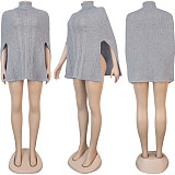 Winter Solid Color Sleeveless Loose-fitting Turtleneck Sweater FSX-252