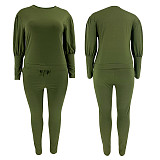Lantern Long Sleeve Sweatshirt Jogger Pant Two Piece Outfit OSS-21022