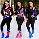 Long Sleeve Zipper Hooded Coat Legging Pants Two Piece Outfits TE-3541