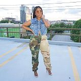 Winter Stitching Camouflage Middle Waist Loose-fitting Pants MTY-6376