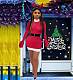 Women Turtleneck Long Flared Sleeve Christmas Party Mini Dress NM-8086