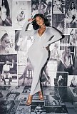 Autumn Long Sleeve Solid Bodycon High-waist Party Wrap Dresses AIL-147