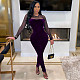 Solid-color Mesh Spliced Zip-up Nightclub Bodycon Jumpsuit MEI-9137