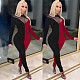 Sexy Mesh Splicing Long Sleeve Back Skinny Zipper Jumpsuit FSX-258