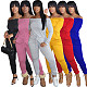 Winter Solid Color Off Shoulder Long Sleeve High Waist Jumpsuit AIL-150