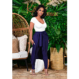 Autumn Solid Color Long Coat+Pencil Pants Two Piece Set DY-6637