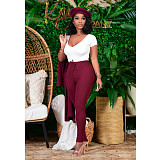 Autumn Solid Color Long Coat+Pencil Pants Two Piece Set DY-6637