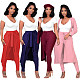 Autumn Solid Color Long Coat+Pencil Pants Two Piece Set DY-6637