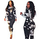 Tie-dye Printed Long Sleeve Round Neck Skinny Jumpsuit SH-390063