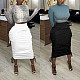 Winter Solid Color Pocket Stitching Bodycon Wrap Hip Skirt NY-2078