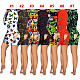 Pattern Print Casual Buttoned Flap Women One-Piece Bodysuit SHD-9471
