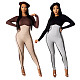 Winter Stitching Long Sleeves Back Zipper Skinny Jumpsuit DY-6633
