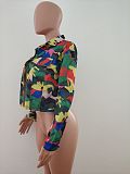 Camouflage Print Long Sleeve Loose-fitting Denim Jacket LX-6088