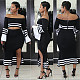 Sexy Off Shoulder Flared Sleeve Top High Slit Skirt Two-piece Outfit BN-9031