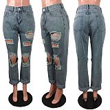 Casual Trendy Women's Clothing Loose Mid Waist Denim Jeans LX-5502