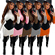 Solid Color Splicing Long Sleeves Turtleneck Skinny Midi Dress NIK-202