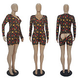 Valentine's Day Womens Print Long Sleeve Pajama Bodysuit SHD-9478