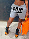 Simple Women Letter Printing Fitness Workout Running Shorts HMS-5430