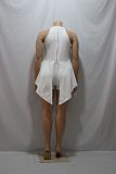 Plus Size Solid Color Sleeveless Back Zipper Irregular Romper JLY-1861