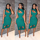 Sexy Solid Color Sleeveless Hollow Out Skinny Nightclub Dress NY-2086