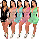 Women Fitness Playsuits Sleeveless Zipper Skinny Romper ML-7422