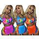 Summer Gradient Lip Print Crop Top Bodycon Shorts 2 Piece Set NIYA-8039