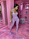 Sexy Yoga Sleeveless Print Mid-waist Skinny Jumpsuit MX-1180