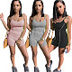 Women Backless Slim Sleeveless Halter Bodycon Gym Romper NM-8341
