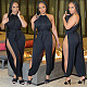 Summer Sexy Solid Color Sides Slit Sleeveless Jumpsuit With Belt BGN-149