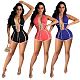 Summer Low-cut Sleeveless Lace Up High Waist Skinny Romper MEM-8334