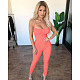 Elegant Women Ribbed Knit Halter Backless Bodycon Jumpsuit ASL-6336