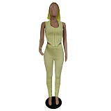 Hooded Backless Slim Fit Crop Top Sweatpant Two Piece Suit CN-0094