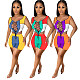 Rib Stitched Sleeveless Lace-up Top Shorts 2 Piece Outfits NIK-223